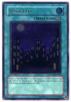 Dark City - POTD-EN048 - Ultimate Rare - 1st Edition DMG Yugioh Booster Set Card - Image 1