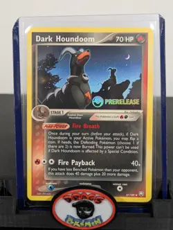 Pokemon Card 2004 DARK HOUNDOOM 37/109 Stamped Prerelease Promo Rocket Returns - Image 1