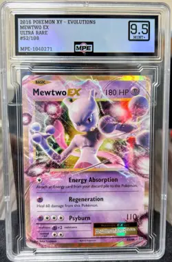 Pokemon Mewtwo EX Holo Ultra Rare TCG Card Evolutions 52/108 - Image 1
