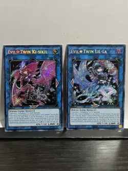 2x Cards Evil Twin Ki-Sikil & Lil-La Secret Rare 1st Edition YuGiOh - Image 1