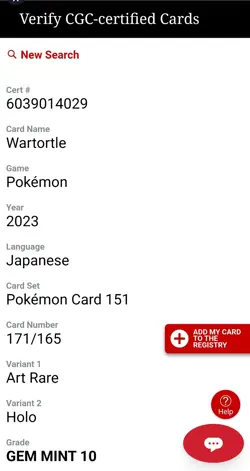 Wartortle 171/165 Sv2a: Pokemon Card 151 Holo (Japanese) CGC Gem Mint 10 - Image 3