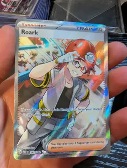 Pokemon TCG Roark Full Art Trainer Ultra Rare Holo Card 242/182 Paradox Rift - Image 1