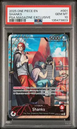 Shanks (2025 PSA Magazine Promo) OP09-001 One Piece Promotion Cards Foil - Image 1