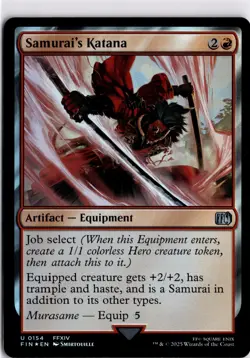 MTG FINAL FANTASY FOIL Samurai's Katana U 154 NM Pack Fresh ActualScan of Card - Image 1