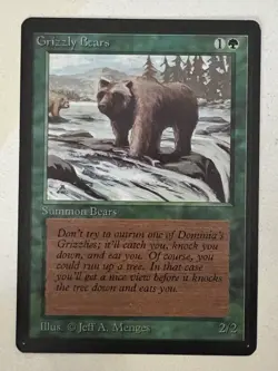 Magic the Gathering MTG Beta Grizzly Bears NM- (Beta Bob) - Image 1