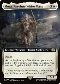 1x Rosa, Resolute White Mage - Extended Art Light Play MTG Magic - Kid Icarus - - Image 1