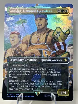 1x - Wakka, Devoted Guardian - FOIL BORDERLESS TRACK #477 - Final Fantasy MTG - Image 2