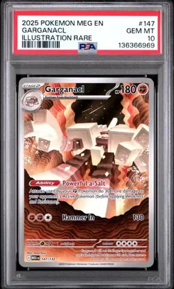 2025 Garganacl 147/132 Illustration Rare Pokemon Mega Evolution PSA 10 - Image 1