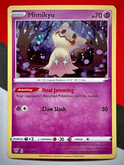 Mimikyu 081/189 Pikachu V Box Promo Cosmos Holo Rare Darkness Ablaze Pokemon NM - Image 1