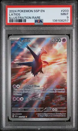 PSA 9 Pokemon TCG Surging Sparks #203/191 Latios MINT - Image 1