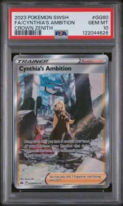 2023 Pokemon Cynthia's Ambition Crown Zenith Galarian Gallery #GG60 PSA 10 - Image 1