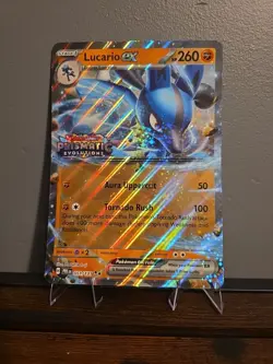 Pokemon TCG Lucario EX Prismatic Evolutions 051/131 Double Rare Oversized Holo - Image 1