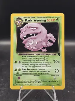 Pokemon TCG Dark Weezing 14/82 Team Rocket Unlimited Holo Rare MP - Image 1