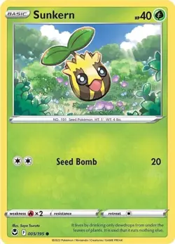 Pokemon - Sunkern - 005/195 - Silver Tempest - NM/M - Image 1