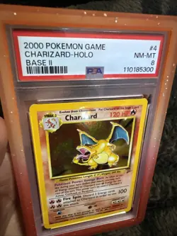 2000 POKEMON BASE SET 2 #4 CHARIZARD-HOLO PSA 8 - Image 3