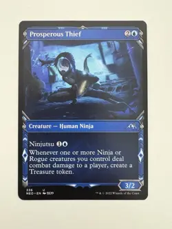 Prosperous Thief Showcase Anime MTG Magic the Gathering Card NM Near Mint NEO - Image 1