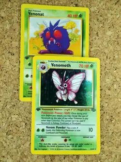 1ST EDITION VENOMOTH 📈 | First Pokemon Cards | Venonat | Jungle 13/64 | Holo ✅ - Image 1