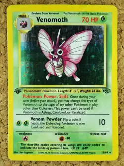 1ST EDITION VENOMOTH 📈 | First Pokemon Cards | Venonat | Jungle 13/64 | Holo ✅ - Image 2