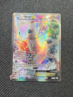 Pokemon TCG Holo Ultra Rare Full Art Mew EX XY126 Black Star Promo Card LP NM - Image 1