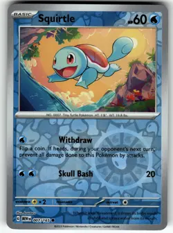 Squirtle - 007/165 SV: Scarlet & Violet 151 Reverse Holo NM Pokemon Card TCG - Image 1