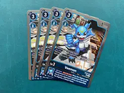 Veemon BT22-019 Playset Cyber Eden Digimon Card Game x4 - Image 1