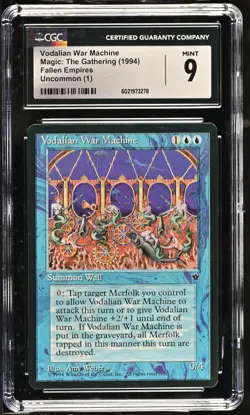 VODALIAN WAR MACHINE Fallen Empires Rare Reserved List CGC 9 MTG [Nostalgium] - Image 1