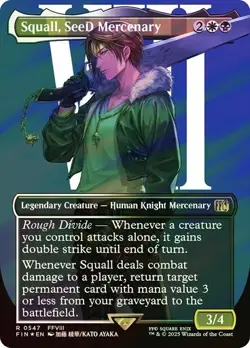 Squall, SeeD Mercenary SURGE FOIL BORDERLESS - 0523 - Rare Final Fantasy FIN MTG - Image 1