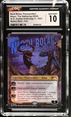 NICOL BOLAS, PLANESWALKER Secret Lair Foil Mythic CGC 10 MTG [Nostalgium] - Image 1