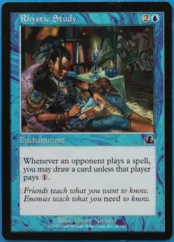 Rhystic Study Prophecy HEAVILY PLD Blue Common MAGIC CARD (ID# 509228) ABUGames - Image 1