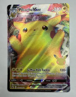 Pokemon Pikachu VMAX SWSH062 Celebrations Full Art Black Star Promo Card - Image 1