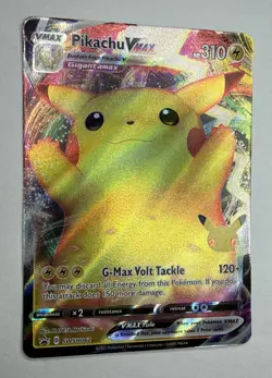 Pokemon Pikachu VMAX SWSH062 Celebrations Full Art Black Star Promo Card - Image 2