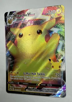 Pokemon Pikachu VMAX SWSH062 Celebrations Full Art Black Star Promo Card - Image 3