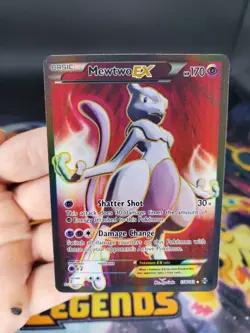 Pokemon Mewtwo EX TCG Full Art Holo Card 158/162 2015 Breakthrough Ultra Rare Lp - Image 2