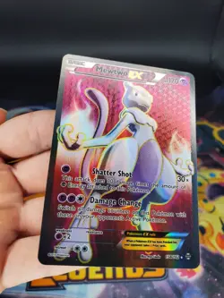 Pokemon Mewtwo EX TCG Full Art Holo Card 158/162 2015 Breakthrough Ultra Rare Lp - Image 3