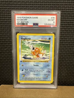 1999 Base Set 1st Edition Rare Magikarp Pokemon PSA 6 35/102 - Image 1