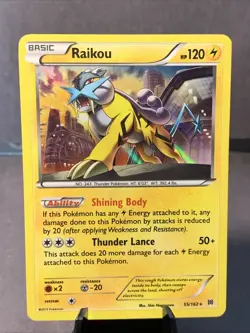 Pokemon TCG Raikou #55/162 Breakthrough Set Holo Rare 2015 LP - Image 1