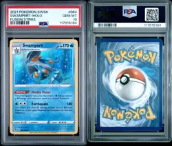 2021 Pokemon SWSH Fusion Strike Swampert Holo Bleed 064/264 PSA 10 Gem Mint - Image 1