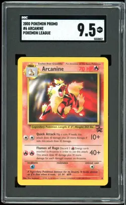1999 Pokemon Black Star Promos #6 Arcanine SGC 9.5 MT+ - Image 1