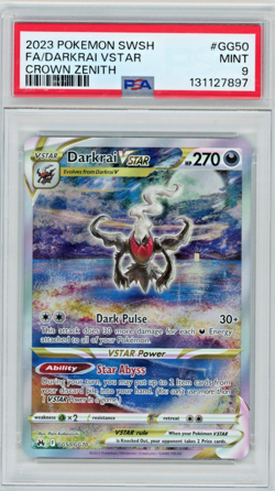2023 Pokemon SWSH Crown Zenith Darkrai VSTAR GG50/GG70 Full Art PSA 9 - Image 1