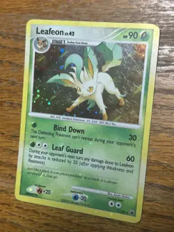 Pokemon TCG Leafeon Holo 7/100 Majestic Dawn 2008 MP+ Swirl Holo Bleed Read - Image 1