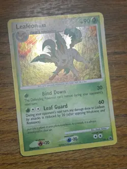 Pokemon TCG Leafeon Holo 7/100 Majestic Dawn 2008 MP+ Swirl Holo Bleed Read - Image 2