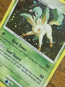Pokemon TCG Leafeon Holo 7/100 Majestic Dawn 2008 MP+ Swirl Holo Bleed Read - Image 4
