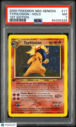 2000 Pokemon Neo Genesis 1st Edition Typhlosion Holo PSA 7 17/111 - Image 1