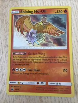Pokemon TCG Shining Ho-Oh SM70 Black Star Promo 2017 Shiny LP - Image 1