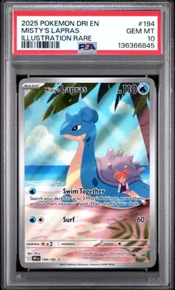 2025 Pokemon Dri En Misty’s Lapras Illustration Rare #194 PSA 10 Gem Mint - Image 1
