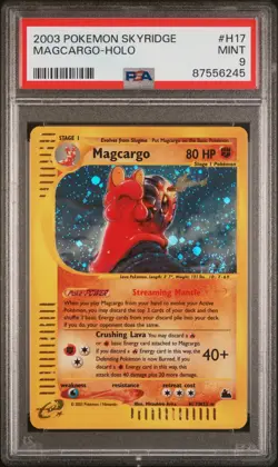 2003 Pokemon Skyridge Magcargo H17/H32 Holo PSA 9 Mint e-Series SWIRL - Image 1