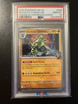 PSA 10 Team Rocket's Tyranitar 096 Pokemon Center Exclusive Cosmos Holo Promo - Image 1