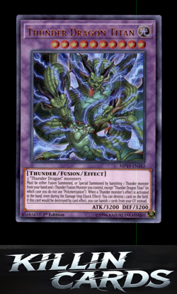 1st Edition Thunder Dragon Titan MP19-EN182 YuGiOh Ultra Rare 2019 Gold Sarcopha - Image 1