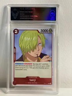 One Piece Card Game Sanji OP01-013 Romance Dawn ENGLISH FOIL GRADED 10 FLAWLESS - Image 1