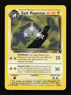 Dark Magneton 28/82 Non Holo Rare Team Rocket Pokemon Card - Image 1